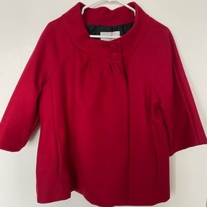 Cherry red wool blend coat